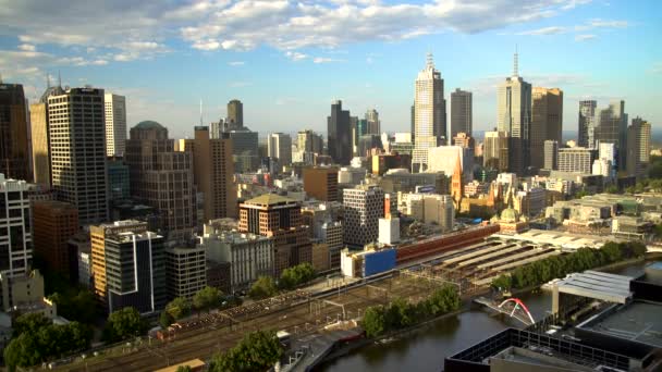 Melbourne Australië Maart 2018 Timelapse Van Flinders Street Station Trein — Stockvideo
