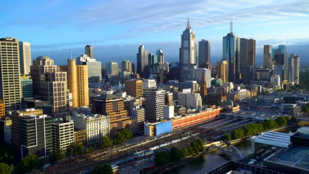 Melbourne Australia Marca 2018 Nowoczesna Architektura Melbourne City Skyline Handlowych — Wideo stockowe