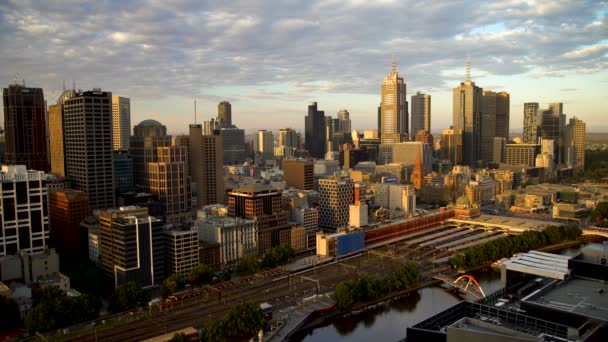 Melbourne Australië Maart 2018 Melbourne Central Business District Moderne Victoriaanse — Stockvideo