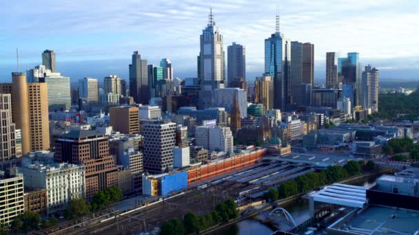 Melbourne Austrália Março 2018 Arquitetura Moderna Melbourne Cidade Skyline Edifícios — Vídeo de Stock