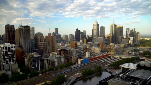 Melbourne Austrália Março 2018 Vista Outro Lado Rio Yarra Para — Vídeo de Stock