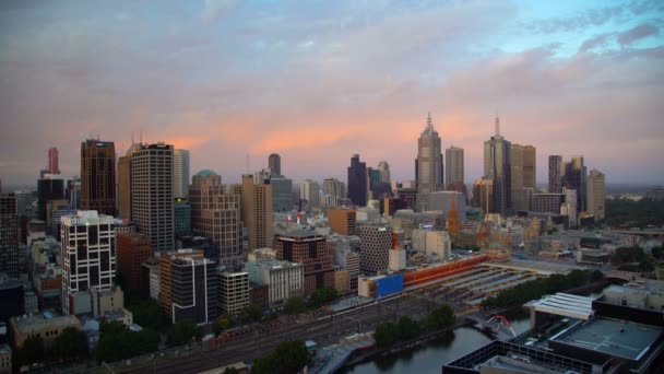 Melbourne Australia Marca 2018 Timelapse Chmury Ruch Zachód Słońca Nad — Wideo stockowe