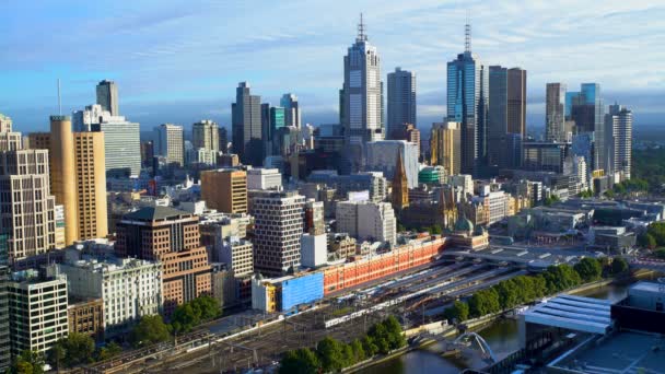 Melbourne Australie Mars 2018 Sunshine Sur Melbourne City Skyline Avec — Video