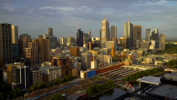 Melbourne Australia Marca 2018 Timelapse Pasażera Pociągu Przylotów Odlotów Flinders — Wideo stockowe