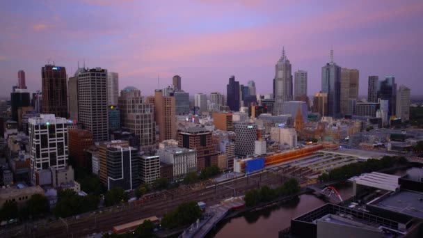 Melbourne Australien März 2018 Moderne Geschäftsgebäude Und Hochhäuser Von Melbourne — Stockvideo