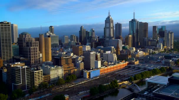 Melbourne Austrálie Březen 2018 Timelapse Slunečního Světla Stíny Nad Melbourne — Stock video