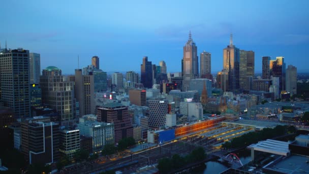 Melbourne Australien März 2018 Kommerzielle Wolkenkratzer Des Zentralen Geschäftsviertels Von — Stockvideo