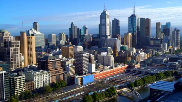 Melbourne Australia Marca 2018 Handlowych Wieżowców Pociągów Pasażerskich Melbourne Central — Wideo stockowe