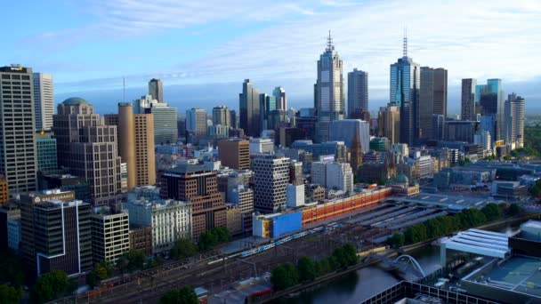 Melbourne Australie Mars 2018 Train Banlieue Départ Gare Flinders Street — Video