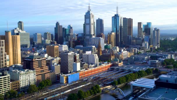 Melbourne Australia Marzo 2018 Architettura Urbana Moderna Edifici Commerciali Grattacieli — Video Stock