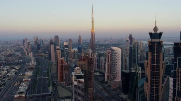 Dubai Mars 2018 Vue Aérienne Ville Coucher Soleil Burj Khalifa