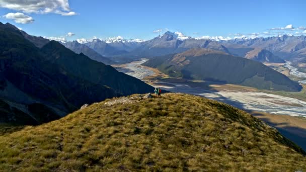 Hava Dron Sağlıklı Mount Kalkınan South Island Yeni Zelanda Tutmak — Stok video