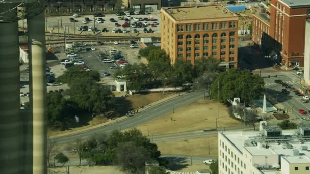 Aerial View Dealey Plaza Book Depository Place Jfk Assassinated November — Stock Video