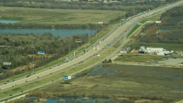 Dallas Marca 2018 Widok Centrum Miejskie Wieżowce Pojazdu Transportu Freeway — Wideo stockowe