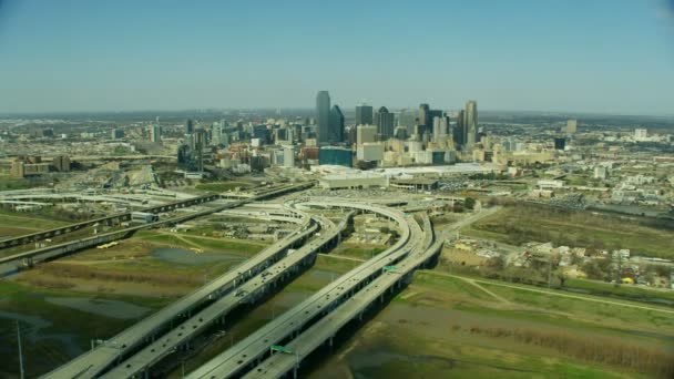 Vue Aérienne Centre Ville Gratte Ciel Urbain Financier Ville Quartier — Video