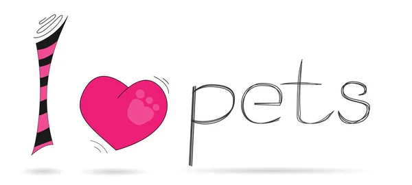 Pets Love Pets Children Shirt Design Template Cover Fabric Books — Stock Vector