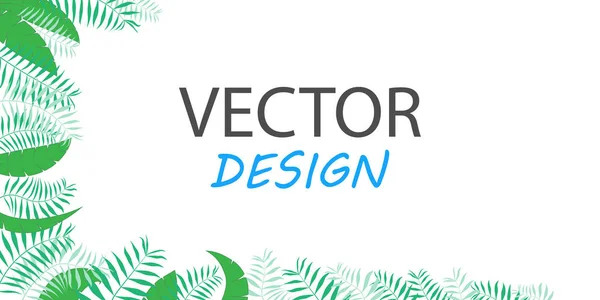 Trendy Tropical Leaves Vector Design Vector Banners Frame Design Text — Stock Vector