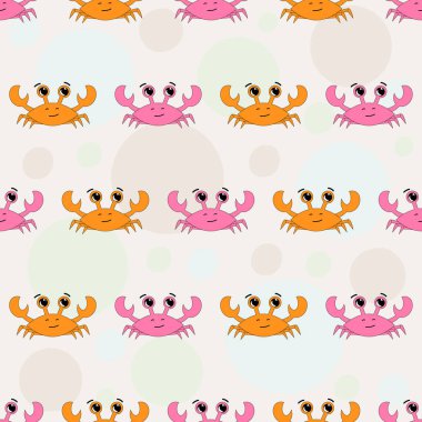 Vektör sorunsuz yengeç desen çizim. Tekstil baskı.