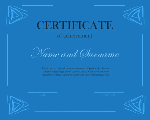 Creative Certificate Diploma Frame Diploma Certificate Certificate Template Elegant Border — Stock Vector