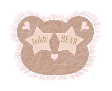 Bir çizgi roman ayı Illustration. Çocuklar için T-shirt grafik. Vektör tekstil kumaş baskı. Bir karikatür hayvan sanat çizimi.