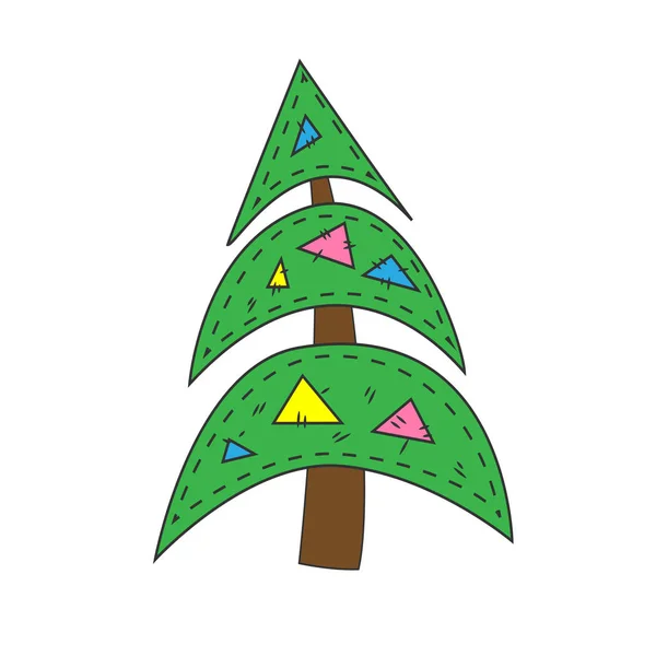 Vektor Illustration Eines Cartoon Weihnachtsbaums Vektorillustration Eines Baumes Einer Pflanze — Stockvektor