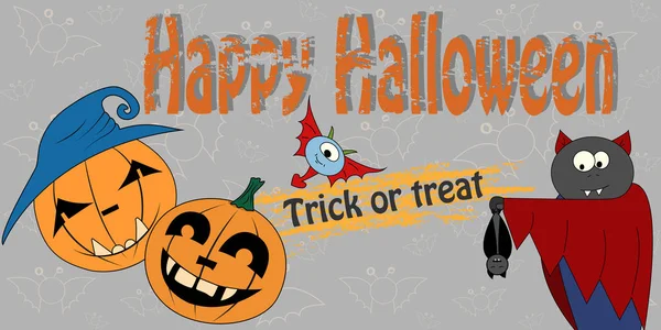 Veselý Halloween Vektor Nápis Pro Blahopřání Halloween Diwan Šablonu Pro — Stockový vektor