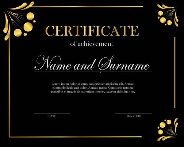 Creatieve Certificaat Diploma Frame Voor Diploma Certificaat Certificaatsjabloon Met Elegante — Stockvector