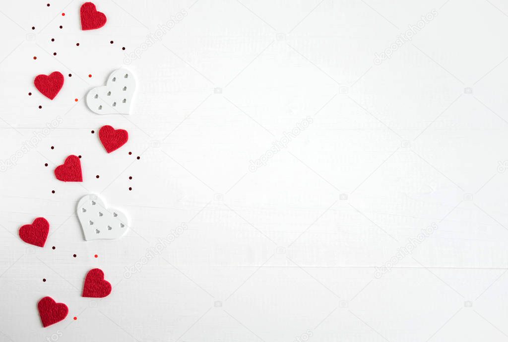 Background for a banner with hearts. Background frame to the day of lovers. Card with hearts.