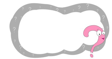 Soru işareti ile vektör banner. Metin için çerçeve. Afiş için çerçeve. Çizgi film çerçeve metin için.