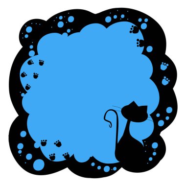 Metniniz için vektör bebek çerçevesi. Metin ile bir kedi için çerçeve. Çocuk çerçeve hayvan ile metin için Tasarla.