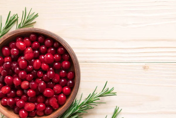 Cranberries Fundo Madeira Antecedentes Com Cranberries Bagas Úteis — Fotografia de Stock