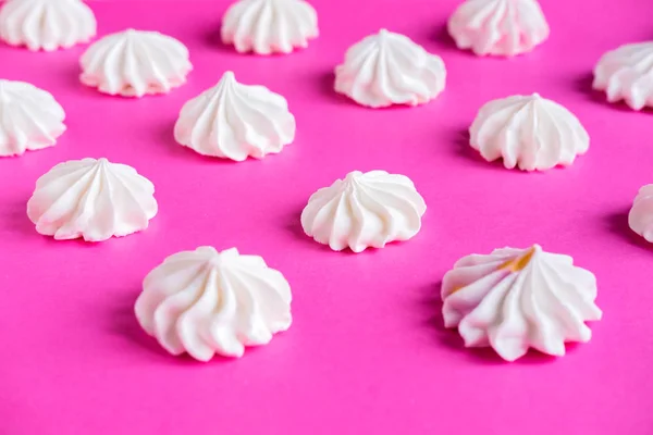 Frame Backing Meringue Pink Background Basis Design Multicolored Meringues Pink — Stock Photo, Image