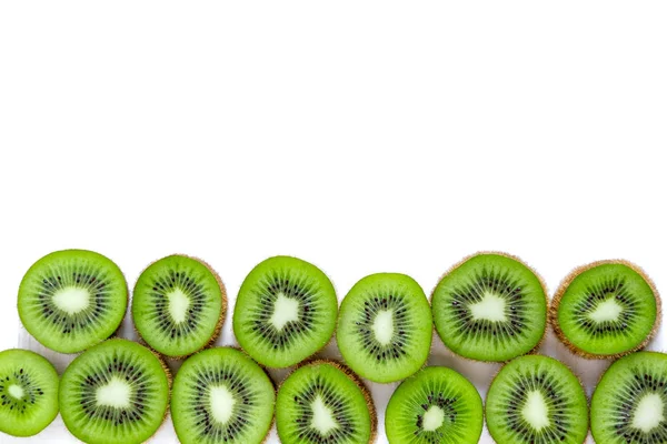 Bakgrunden För Profil Design Skriva Med Frukt Färsk Kiwi Skivad — Stockfoto