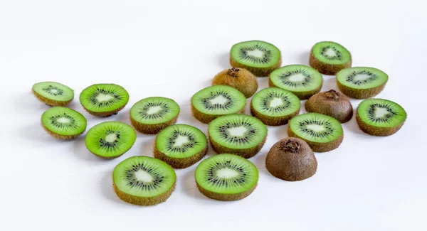 Kiwi Modello Fette Fette Kiwi Fresche Mature Cibo Sano — Foto Stock