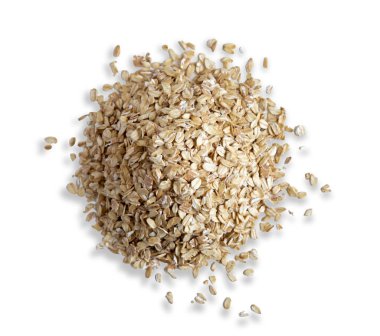 Yulaf ezmesi slayt beyaz arka plan üzerinde izole. Yukarıdan fotoğraf yulaf ezmesi görünümü. Sağlıklı kahvaltı