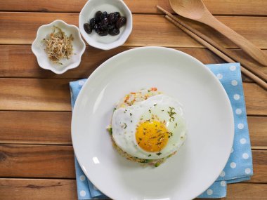 Asya gıda sebze yumurta kızarmış pilav