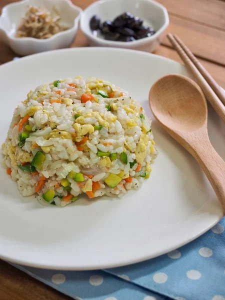 Азиатская Еда Овощные Яйца Жареный Рис — стоковое фото