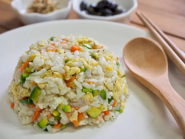 Asian Food Vegetable Egg Fried Rice — Stock Photo, Image