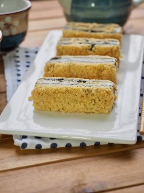 Kore yemeği siyah susam powderedsoybean yapışkan pirinç keki