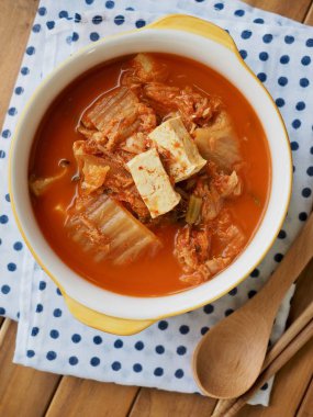 Korean food Kimchi stew, Kimchi-jjigae clipart