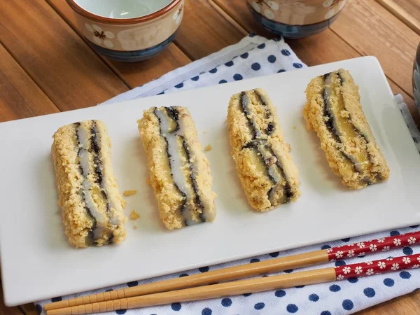 Kore yemeği siyah susam powderedsoybean yapışkan pirinç keki