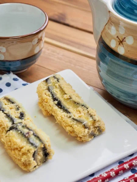 Kore yemeği siyah susam powderedsoybean yapışkan pirinç keki