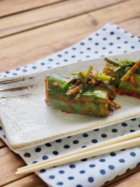 Kore yemeği doldurulmuş salatalık turşusu, salatalık turşusu, salatalık turşusu, Oi-so-bagi