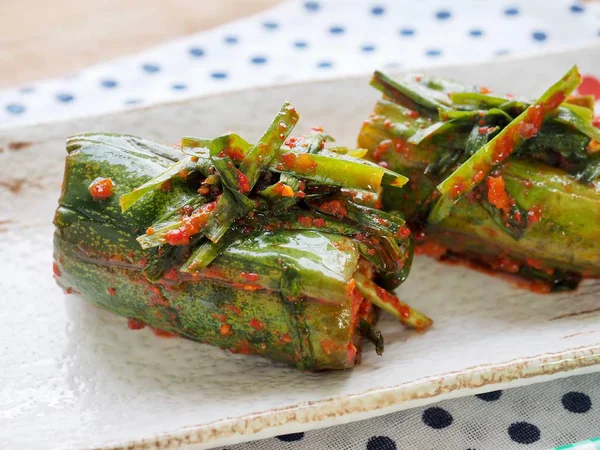 Kore yemeği doldurulmuş salatalık turşusu, salatalık turşusu, salatalık turşusu, Oi-so-bagi