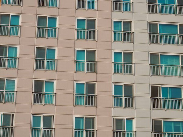 Apartment windows in Korea