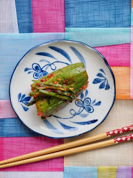 Kore yemeği doldurulmuş salatalık turşusu, salatalık turşusu, salatalık turşusu, Oi-so-bagi