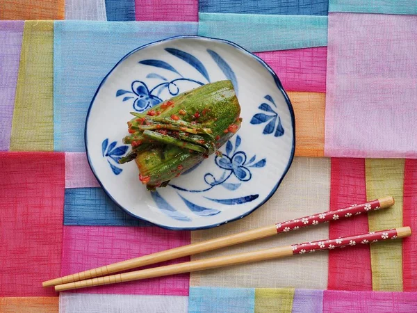 Kore yemeği doldurulmuş salatalık turşusu, salatalık turşusu, salatalık turşusu, Oi-so-bagi