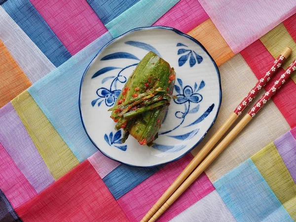 Kore yemeği doldurulmuş salatalık turşusu, salatalık turşusu, salatalık turşusu, Oi-so-bagi