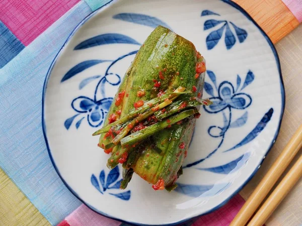 Kore yemeği doldurulmuş salatalık turşusu, salatalık turşusu, salatalık turşusu, Oi-so-bagi