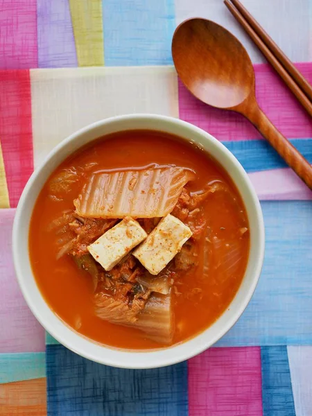 Korean Food Kimchi Stew Kimchi Jjigae — Stock Photo, Image